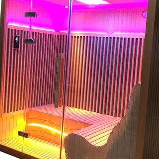 3-6 Person Far Infrared Reclining Chair Hemlock Sauna Room - Reclining Chair + Regular Seat Anyi Health