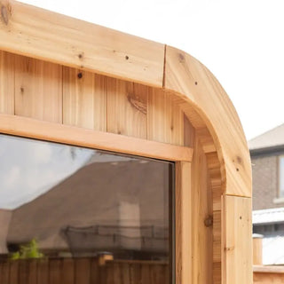 Outdoor Square Red Cedar Sauna – 4-6 Person Traditional Steam Sauna with Electric or Wood-Burning Heater Anyi Health