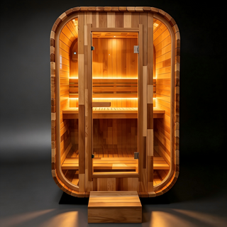 Red Cedar Outdoor Square Traditional Steam Sauna – Premium Home Wellness & Relaxation Anyi Health