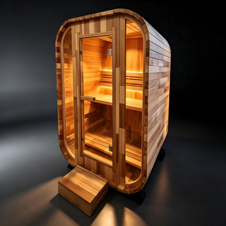 Red Cedar Outdoor Square Traditional Steam Sauna – Premium Home Wellness & Relaxation Anyi Health