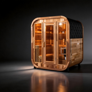 4–6 Person Traditional Red Cedar Sauna – Outdoor Steam Sauna with 9kW Heater Anyi Health