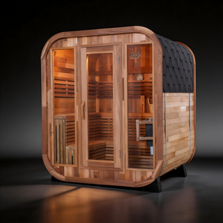 4–6 Person Traditional Red Cedar Sauna – Outdoor Steam Sauna with 9kW Heater Anyi Health