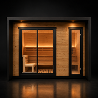 6-Person Square Luxury Outdoor Sauna with Private Changing Room – Premium Backyard Wellness Anyi Health