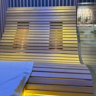 3-6 Person Far Infrared Reclining Chair Hemlock Sauna Room - Reclining Chair + Regular Seat Anyi Health