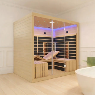 4-6 Person Far Infrared Hemlock Sauna Room - Adjustable Seating Anyi Health