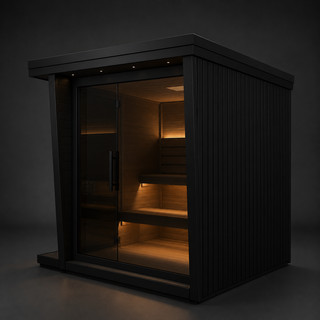 Anyi-5 Square Sauna – Carbonized Spruce Wood | 4-6-Person Home & Indoor Wellness Anyi Health