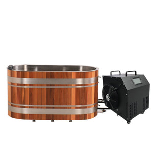 U-Shaped Red Cedar Ice Bath Tub – Ergonomic Cold Plunge Spa Barrel Anyi Health