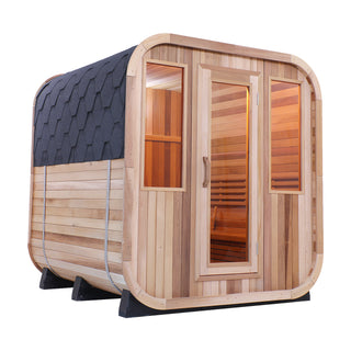 Outdoor Patchwork Red Cedar Square Sauna