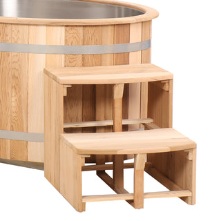 Double Capacity Oval Red Cedar Ice Bath Tub – Dual Person Cold Plunge Spa Barrel for Athlete Recovery, Hydrotherapy & Home Wellness, Natural Wooden Therapy Tub
