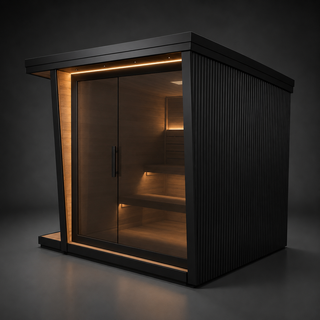 Anyi-5 Square Sauna – Carbonized Spruce Wood | 4-6-Person Home  Wellness Anyi Health