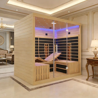 4-6 Person Far Infrared Hemlock Sauna Room - Adjustable Seating Anyi Health