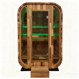 Red Cedar Outdoor Square Traditional Steam Sauna – Premium Home Wellness & Relaxation Anyi Health