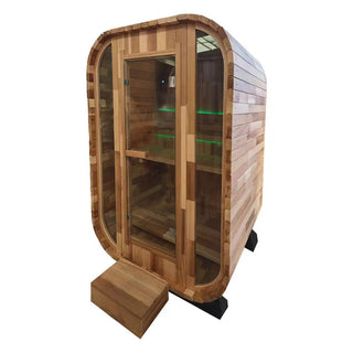 Red Cedar Outdoor Square Traditional Steam Sauna – Premium Home Wellness & Relaxation Anyi Health