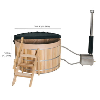 External Oven Heated Wooden Hot Tub – Traditional Outdoor Spa Anyi Health