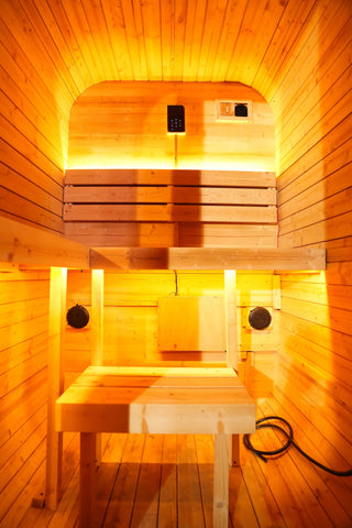 Outdoor Traditional Steam Sauna - Carbonized Spruce Wood, Tinted Glass, 6KW Heater, 1-2 Person Capacity for Backyard/Patio Relaxation Product Description Anyi Health