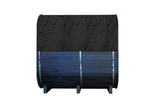 Outdoor Traditional Square Steam Sauna, Carbonized Spruce Wood Sauna Room with Weatherproof Asphalt Shingle Roof, Home Spa Sauna Kit with Tempered Glass Door & Sauna Accessories Anyi Health