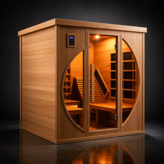 2-Person Red Cedar Indoor Infrared Sauna with Recliner & 7-Color LED Lights Anyi Health