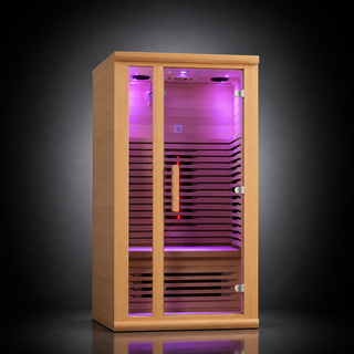 1-Person Infrared Sauna – Compact Home Sauna Cabin with Oxygen Ionizer & Color Therapy Lights Anyi Health