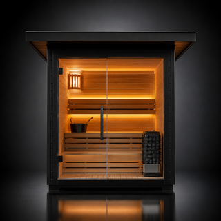 3-4 Person Outdoor Sauna with 6KW Heater | Canadian Red Cedar Traditional Sauna Anyi Health
