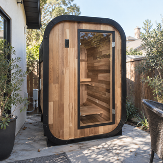1–2 Person Red Cedar Outdoor Traditional Steam Sauna – Compact Luxury for Backyard Relaxation Anyi Health