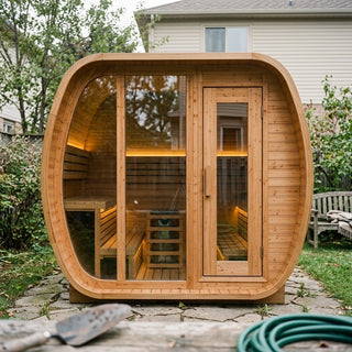 4 - Person Traditional Square Steam Sauna with Built - in Small Changing Room Anyi Health