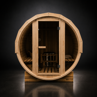4.9 Ft Outdoor Barrel Sauna – 2-Person Traditional Steam Sauna Kit Anyi Health