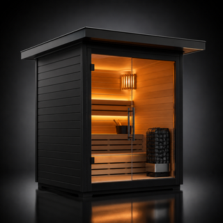 3-4 Person Outdoor Sauna with 6KW Heater | Canadian Red Cedar Traditional Sauna Anyi Health