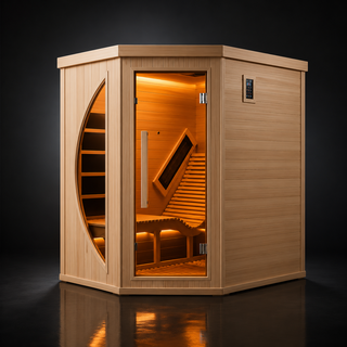 1 Person Far Infrared Red Cedar Indoor Sauna with Recliner & 7-Color LED Lights Anyi Health