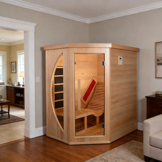 1 Person Far Infrared Red Cedar Indoor Sauna with Recliner & 7-Color LED Lights Anyi Health