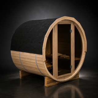 4.9 Ft Outdoor Barrel Sauna – 2-Person Traditional Steam Sauna Kit Anyi Health
