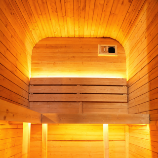 Outdoor Traditional Steam Sauna - Carbonized Spruce Wood, Tinted Glass, 6KW Heater Anyi Health