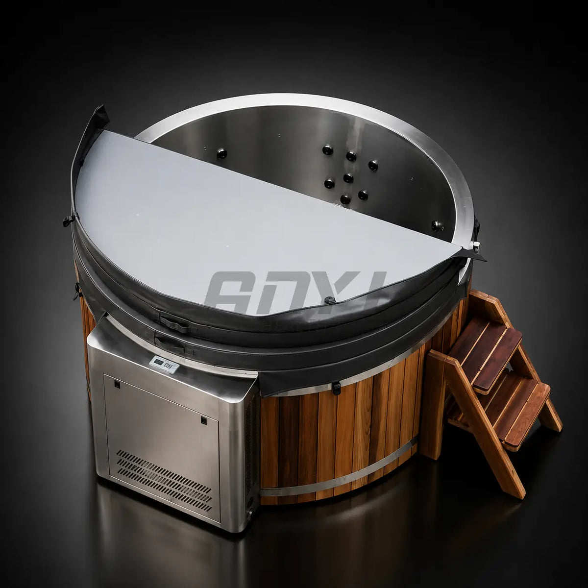 Luxury Red Cedar Outdoor Spa Tub with Integrated Heater