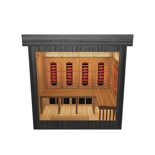 Luxury Outdoor Full-Spectrum Infrared Sauna for 3–5 Persons – Red Cedar